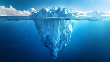 青い氷山の氷河