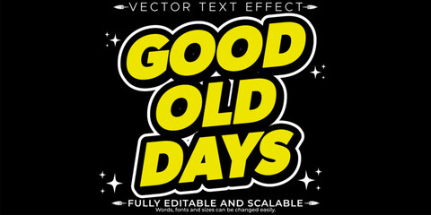 Nostalgic text effect, editable vintage and colorful customizable font style