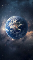 Obraz premium Imagen de fantasia en formato vertical del planeta tierra 