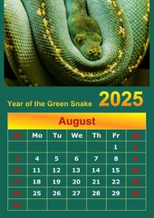 Illustration of a wall calendar 2025