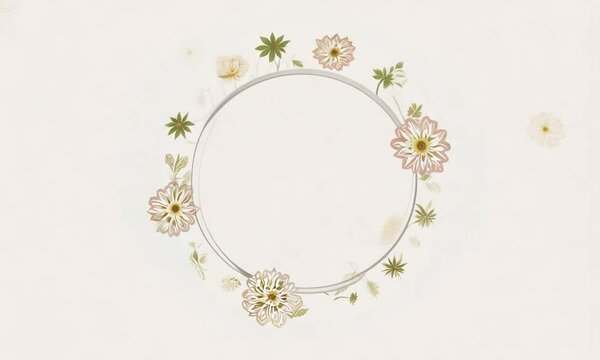 Set of floral design elements. Seamless animations, seamless borders, circle frame. Beautiful for any plain and chic elegance designs. 2d illustrated illustration.