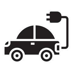 Electric car black icon.
