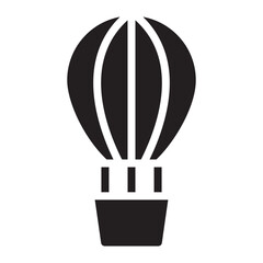 Hot air balloon black icon.