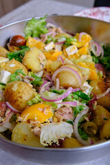 a plate of summer cold potato salad