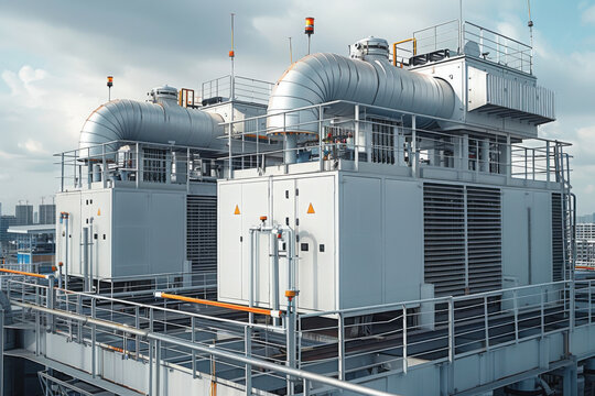 Gas Turbine Inlet Air Hole with Filter System. Large Air Filtration House for Combined Cycle Power Plant Heavy Industry.
