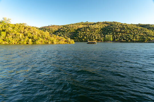 Tagus river that borders Portugal and Spain between the towns of Malpica do Tejo and the town of Herrera de Alcantara-Spain.