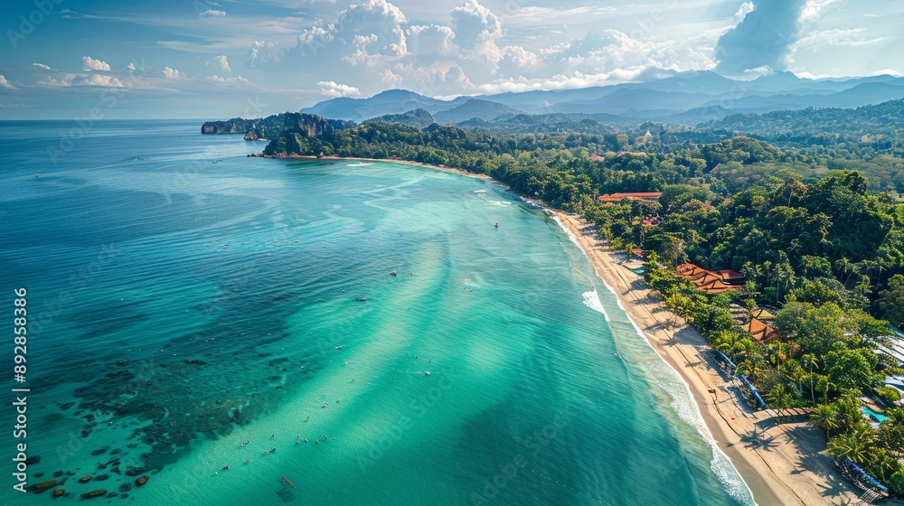 Wall mural aerial view of the coast of thailand