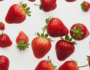 strawberries on white background