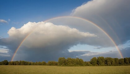 Rainbow in the cloudly sky