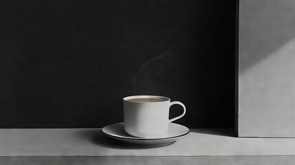Obraz premium A coffee cup on a saucer with a sauce on a saucer beside it
