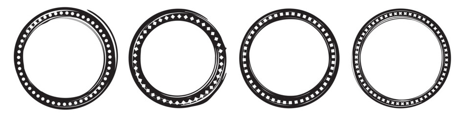 Four black circles with a white background. The circles are all different sizes