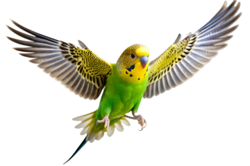 Close-Up of Colorful Budgerigar Parrot Perched
