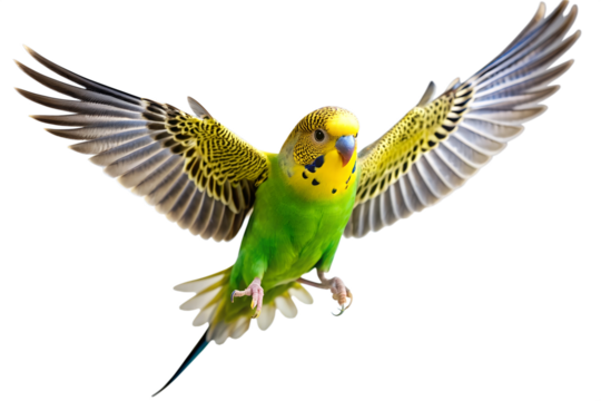 Close-Up of Colorful Budgerigar Parrot Perched