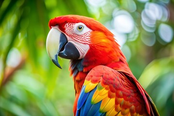 Fototapeta premium Colorful Macaw Parrot Close-Up