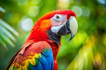 Fototapeta premium Colorful Macaw Parrot Close-Up