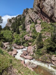 Rocky Canyons Summer Rushing White Water