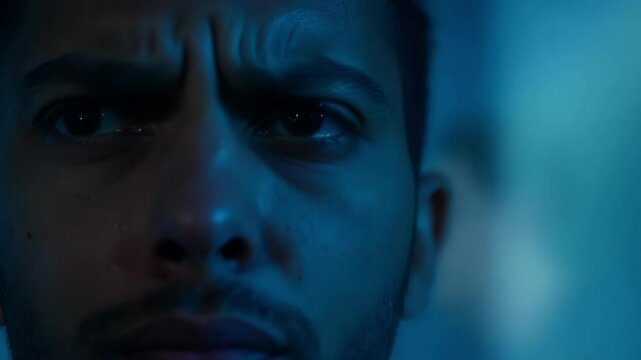 The eerie atmosphere intensifies as they clench their jaw and tense their muscles unable to escape the chilling music.