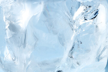 Beautiful clear ice as background, closeup view