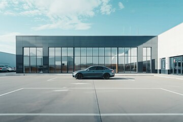 Blank Car Dealership Advertising Template Minimal Simplistic Empty Space Generative Illustration