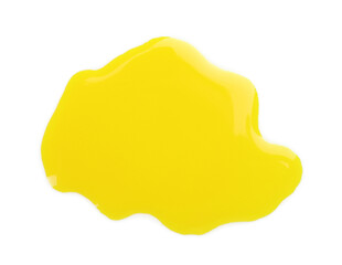 Blot of yellow printer ink isolated on white