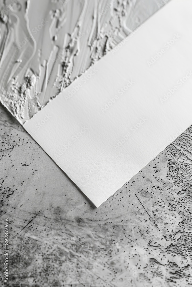 Aufkleber a single sheet of paper rests on a flat surface