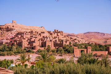 Kasbah Ait Ben Haddou, a UNESCO site in Morocco, features stunning clay architecture, narrow...