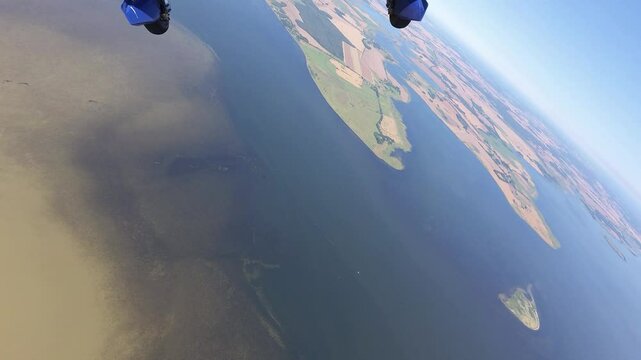 Steep Turn Airplane View of fairway between "Bock" and "Hiddensee"