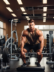 man lifting weights in gym