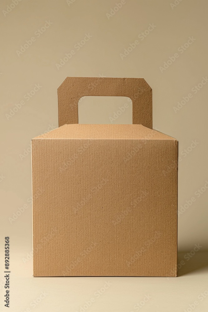 Aufkleber A simple cardboard box with a handle, perfect for moving or storing small items