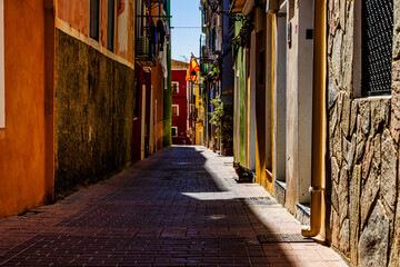  streets with colorful houses in villajoyosa spain