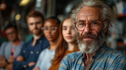 Senior Mentor Guiding Young Professionals