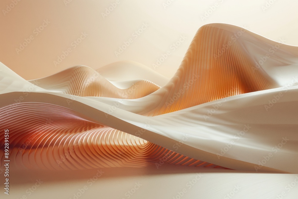 Poster abstract representation of a curved surface