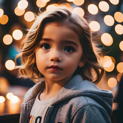 portrait of a girl night smiling 