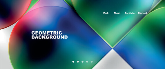 Geometric abstract glassmorphism with circles and squares. Vector Illustration For Wallpaper, Banner, Background, Card, Book Illustration, landing page