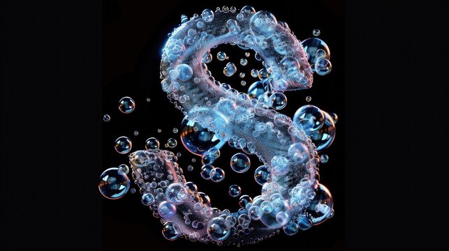 A collection of soap bubbles merge into a spherical shape