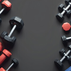 dumbbell on a dark blue background