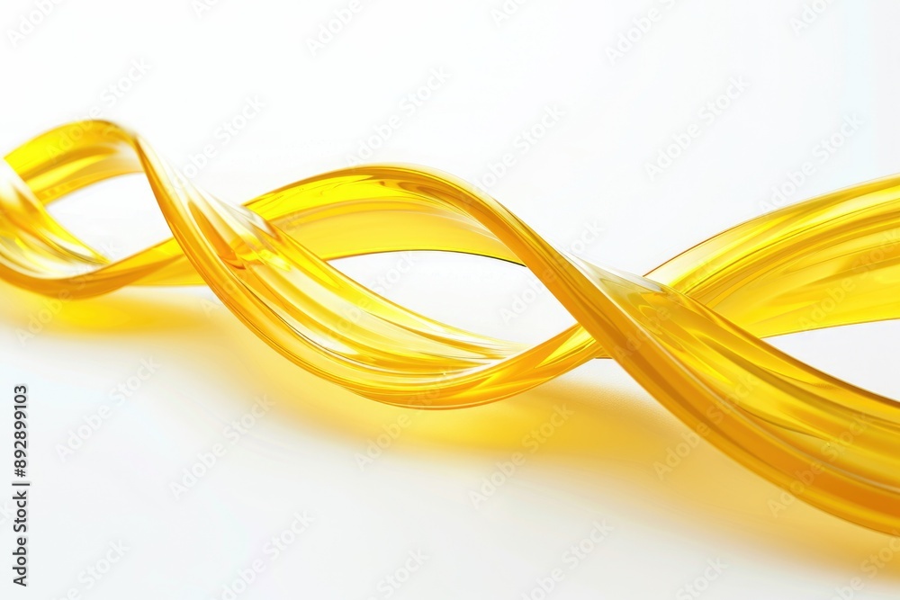 Poster close-up shot of a bright yellow object placed on a clean white surface
