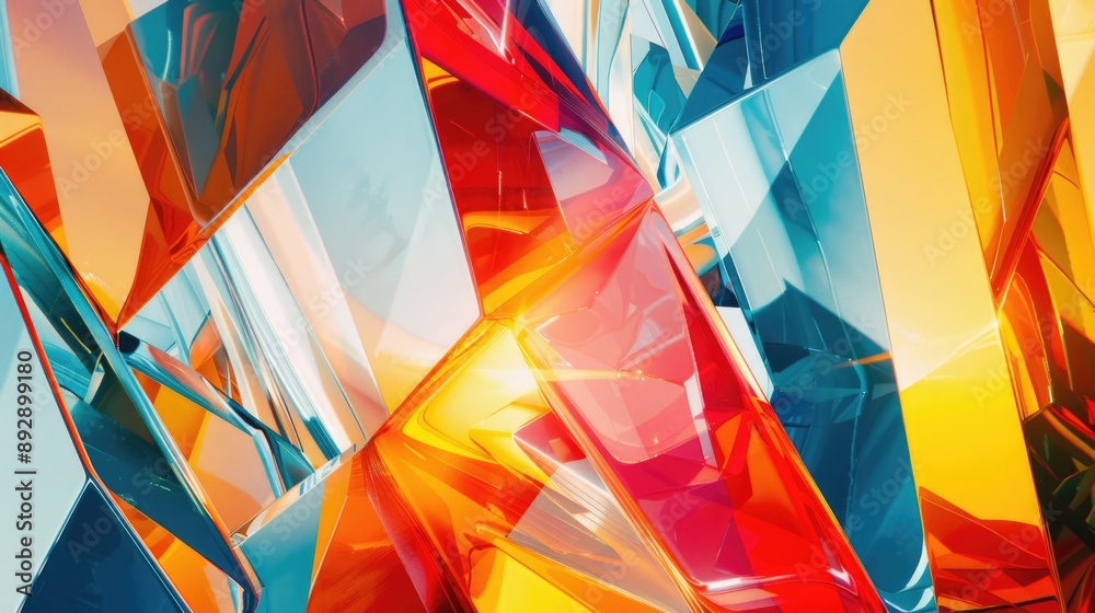 Poster A vibrant and intricate abstract painting captured in a close-up shot, suitable for use in artistic or design contexts