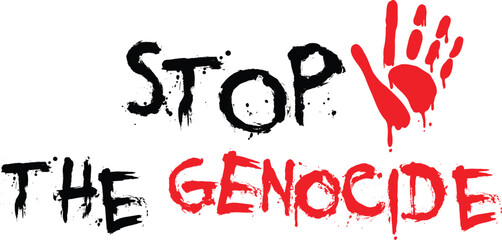 Stop the genocide banner. Vector stop the genocide.