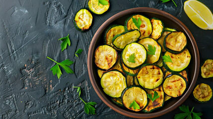 Crispy Air Fryer Zucchini Chips Top View Snack Idea