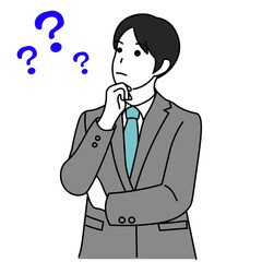 考えるスーツのビジネスマン