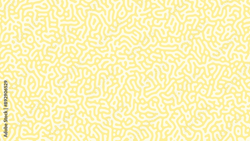 Poster almost white turing pattern on bright yellow background. organic looking patterns. abstract high res