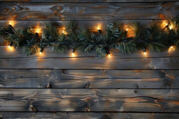 Christmas wooden table holiday background
