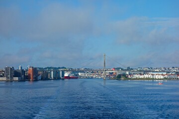 Obraz premium Taking a ferry from the Norweigan city of Stavanger
