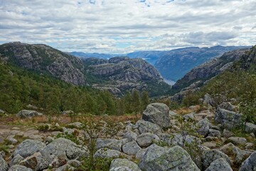 Hiking to Pulpit Rock, a location with views over the Lysefjord, involves a 4-5 hour hike with stunning views of the fjord