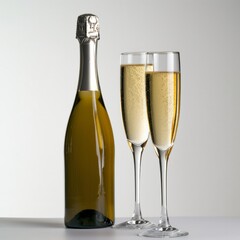 Photo champagne in a glass on a black background