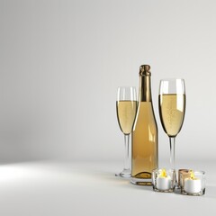 Photo champagne in a glass on a black background