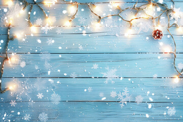 Christmas wooden table holiday background