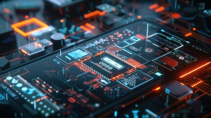 A detailed 3D rendering of a system update process on a smartphone