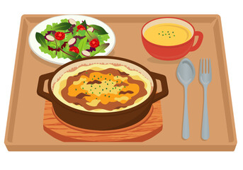 洋食_ドリア（ランチセット）トレイあり